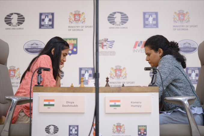 Divya Deshmukh celebrating Chess World Cup victory